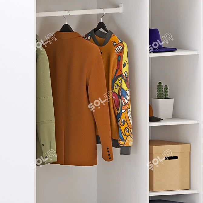 Sleek White Wardrobe: KLEPPSTAD 3D model image 3