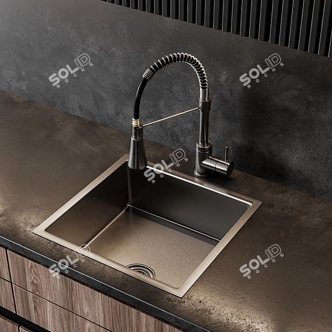 Sleek Italian Kitchen Design 3D model image 12