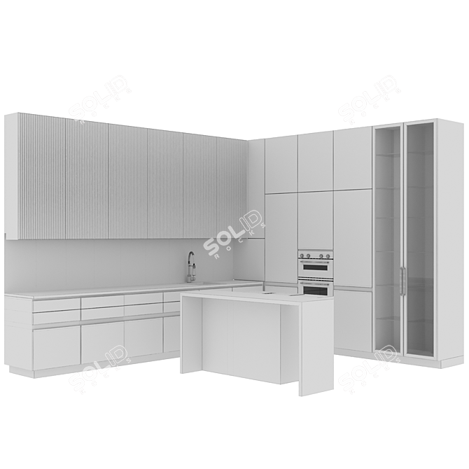 Sleek Italian Kitchen Design 3D model image 14