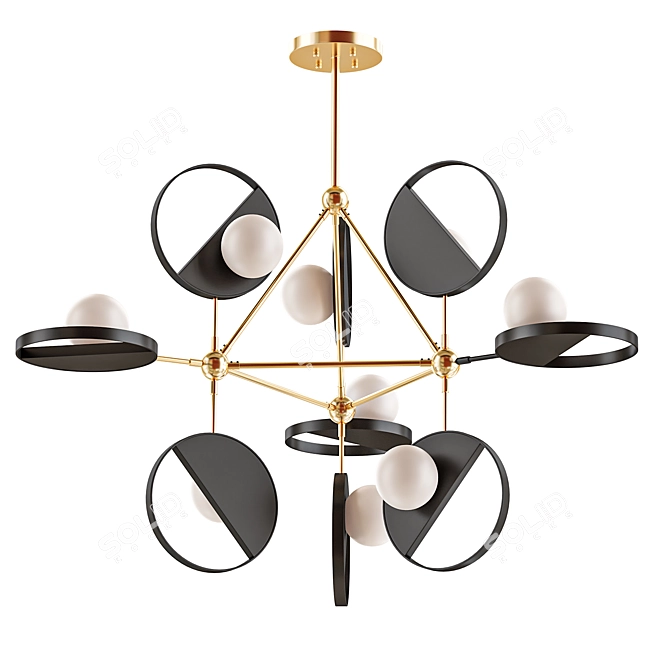 Sleek Travis Chandelier - 90cm Diameter 3D model image 1