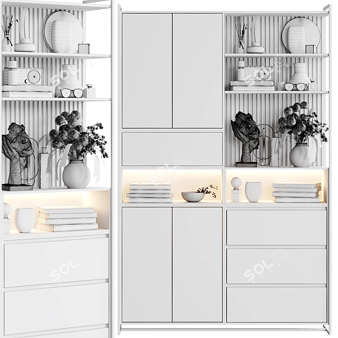 Modern Wardrobe & Display Cabinet 3D model image 5