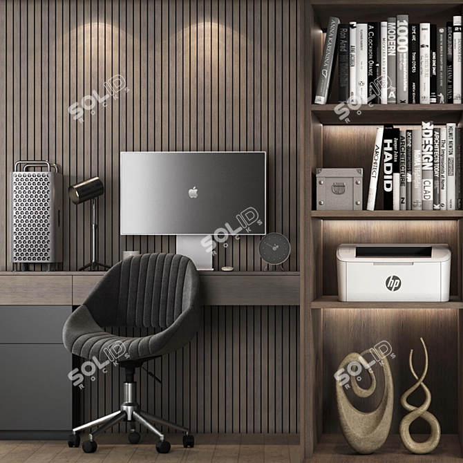 Stylish Desk Set: Vray & Corona 3D model image 4
