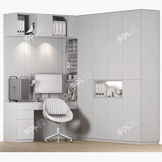 Stylish Desk Set: Vray & Corona 3D model image 6