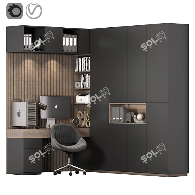 Stylish Desk Set: Vray & Corona 3D model image 11