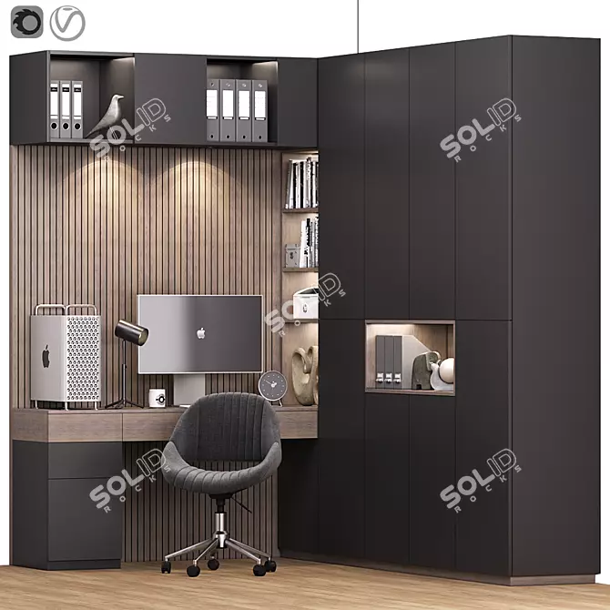 Stylish Desk Set: Vray & Corona 3D model image 16