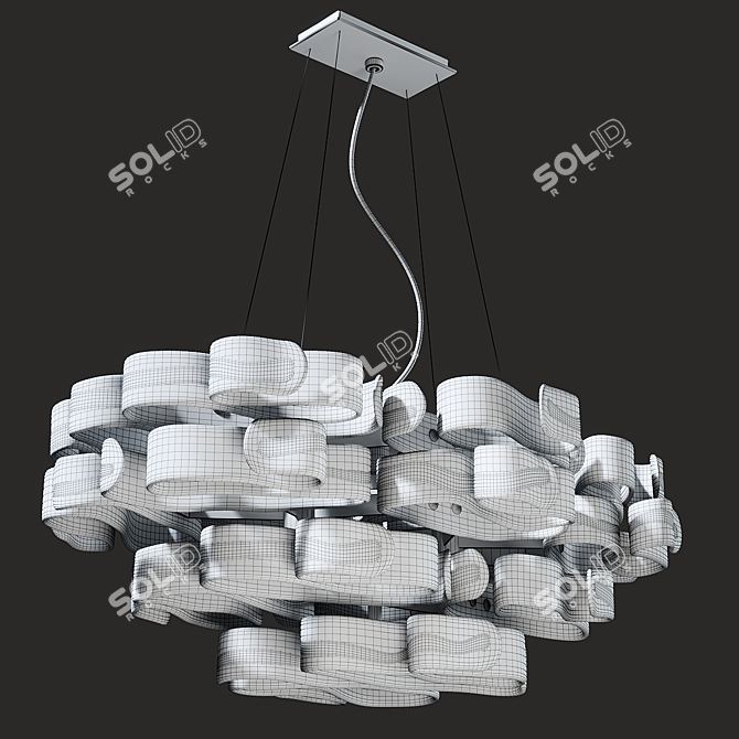 Elegant Murano Glass Chandelier 3D model image 2