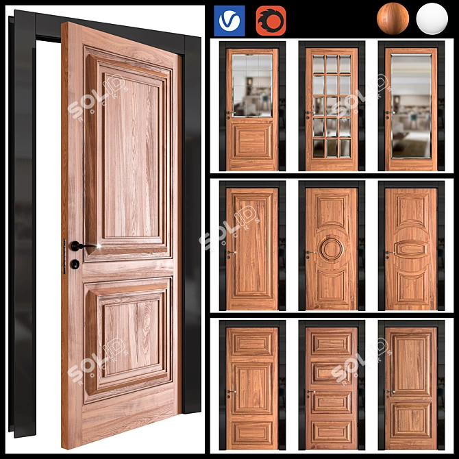 Timeless Charm: Garofoli Interior Doors 3D model image 1