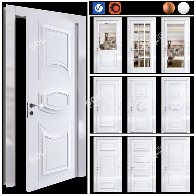 Timeless Charm: Garofoli Interior Doors 3D model image 2