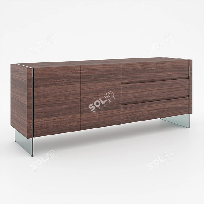 Dallas Collection Buffet Table - Elegant and Functional 3D model image 3