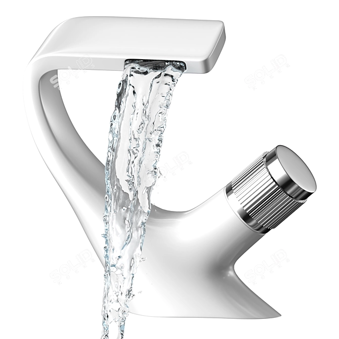 Elegant Chrome Faucet 3D model image 5