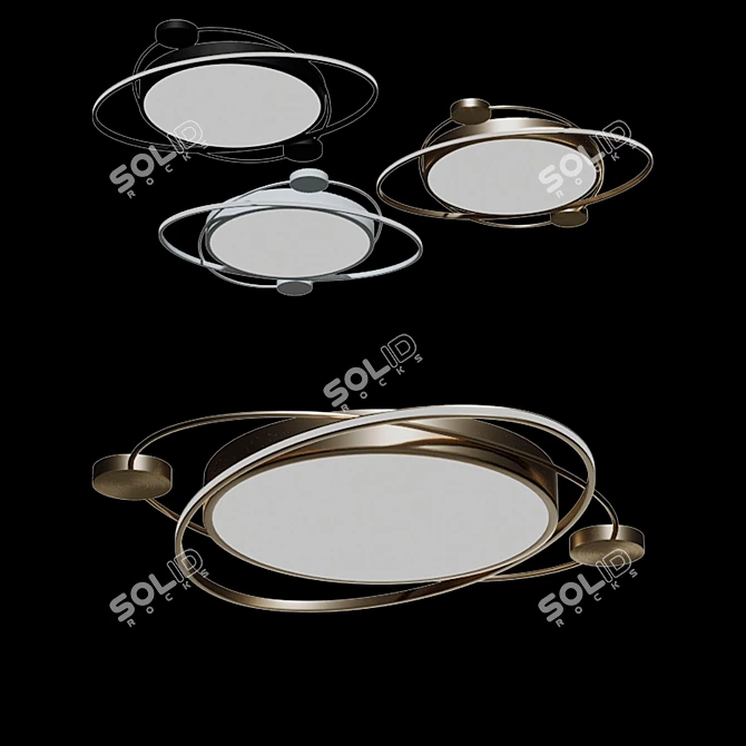 Metal Ring LED Ceiling Lamp 3D model image 4