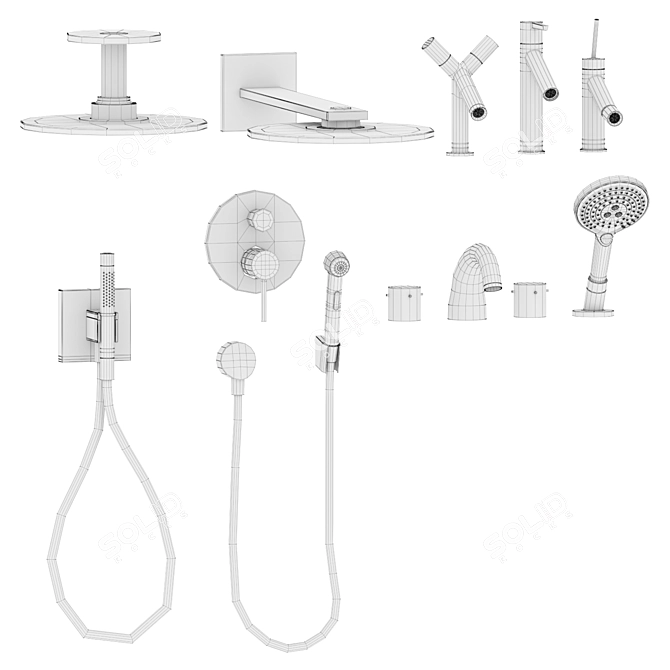 Axor Starck Collection: Complete Bathroom Set 3D model image 4