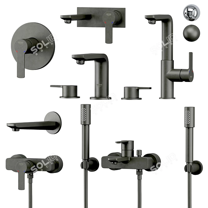 GROHE Linear Set: High-Quality Vray and Corona Compatible 3D Model 3D model image 1