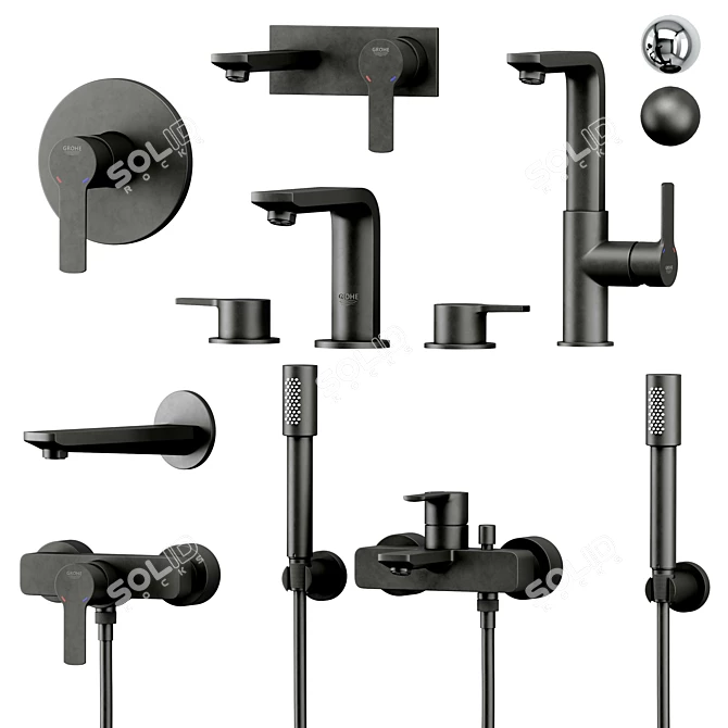 GROHE Linear Set: High-Quality Vray and Corona Compatible 3D Model 3D model image 4