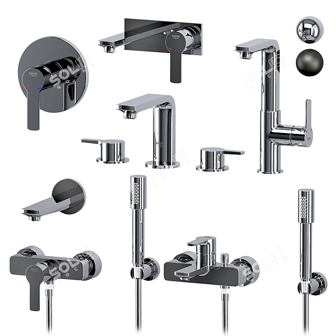 GROHE Linear Set: High-Quality Vray and Corona Compatible 3D Model 3D model image 5