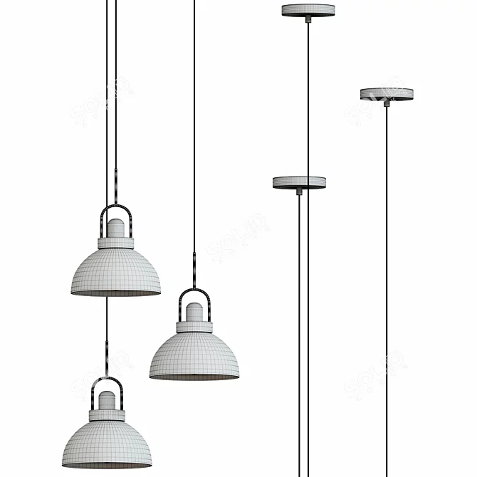 Sleek Pomade Pendant Lamp 3D model image 3