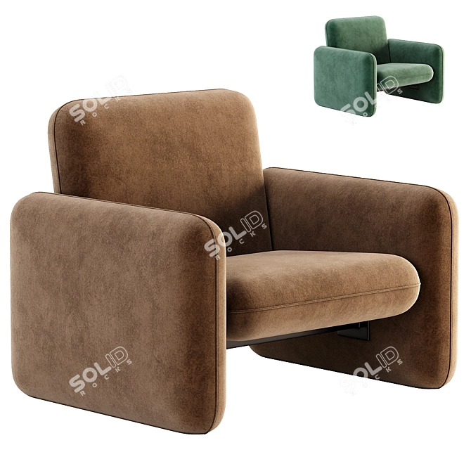 Wilkes Armchair: Stylish Comfort by Herman Miller 3D model image 1