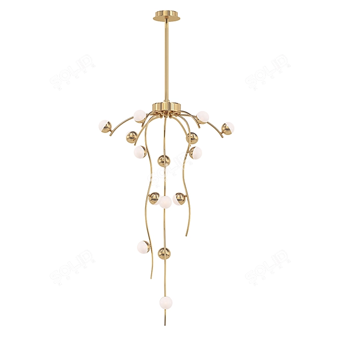 Modern Spiral Stair Chandelier 3D model image 1