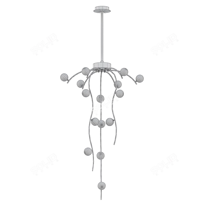 Modern Spiral Stair Chandelier 3D model image 2