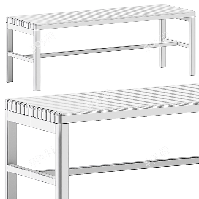 Minimalist Slat Bench: BassamFellows 3D model image 2