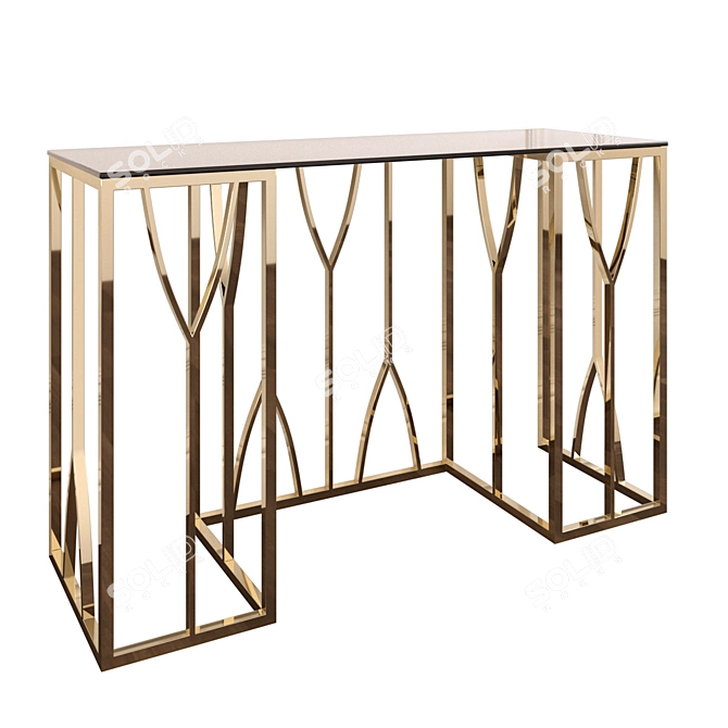 Industrial Chic Console Table 3D model image 1