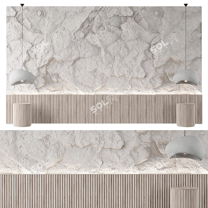 Rockhead Bedboard | Sculptural Elegance for Your Restful Haven 3D model image 1