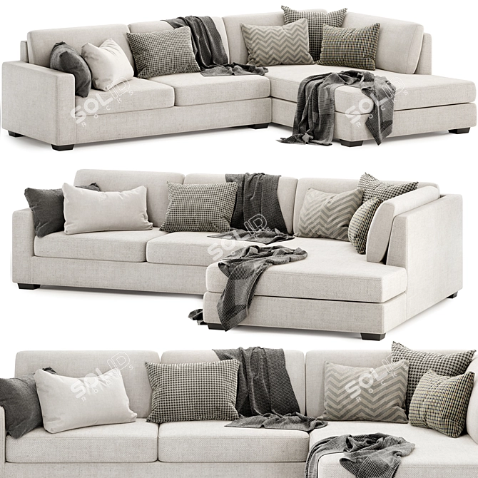 Davin Chaise Sectional Sofa 3D model image 1