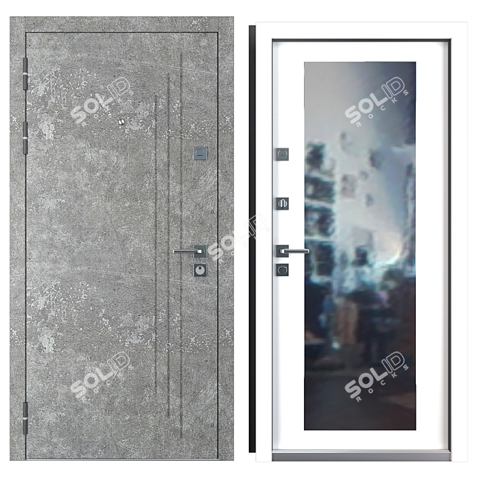 Elegant Mramor Metal Entrance Door 3D model image 3