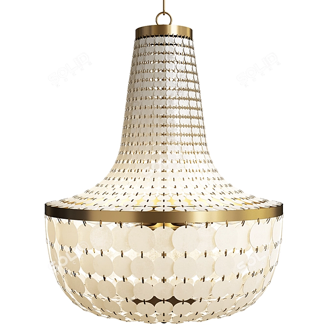 Exquisite Capiz Shell Chandelier 3D model image 1