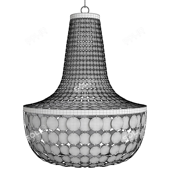 Exquisite Capiz Shell Chandelier 3D model image 2