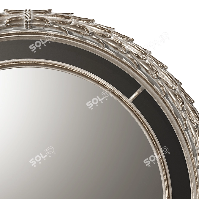 Neoclassical Round Mirror with Laurel Leaves 3D model image 3