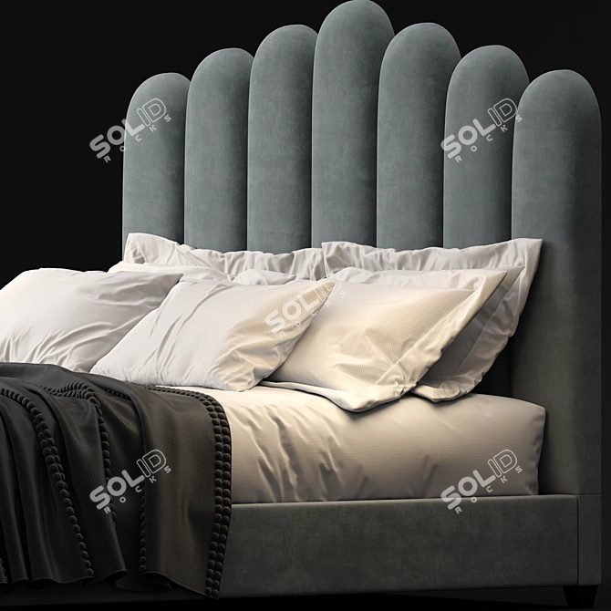 Eleanor Velvet Queen Bed 3D model image 4