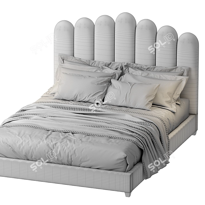 Eleanor Velvet Queen Bed 3D model image 9