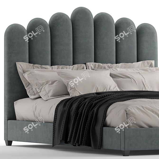 Eleanor Velvet Queen Bed 3D model image 10