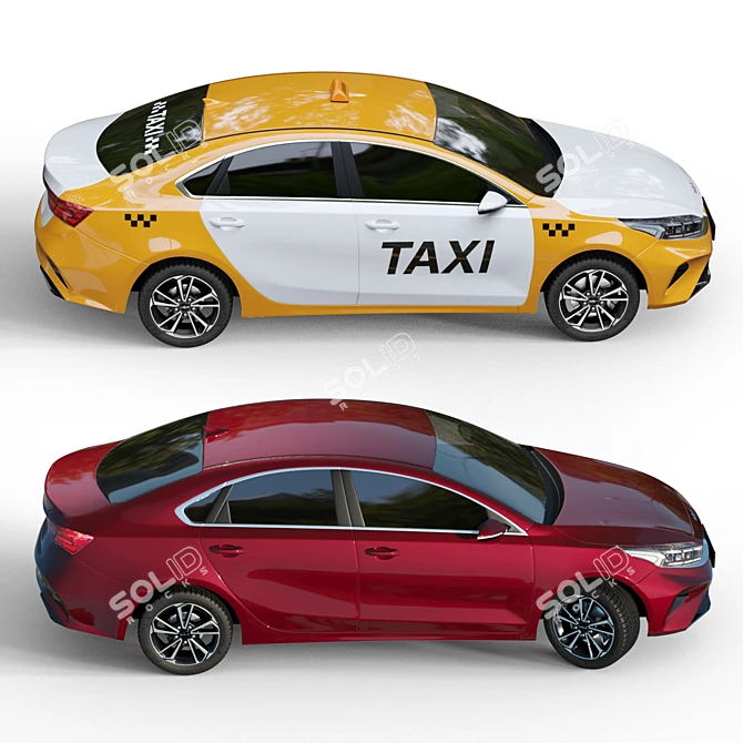 Sleek Kia Cerato 2022: Polygonal Design 3D model image 3