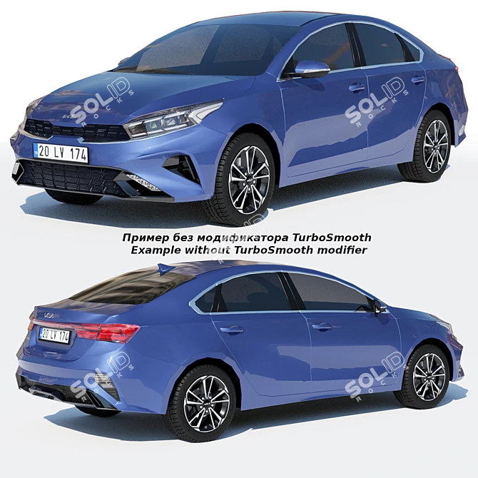 Sleek Kia Cerato 2022: Polygonal Design 3D model image 6