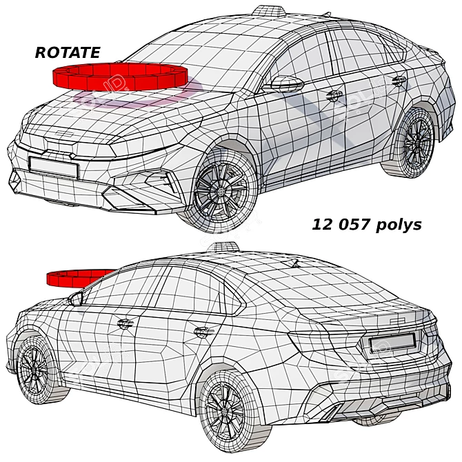 Sleek Kia Cerato 2022: Polygonal Design 3D model image 7