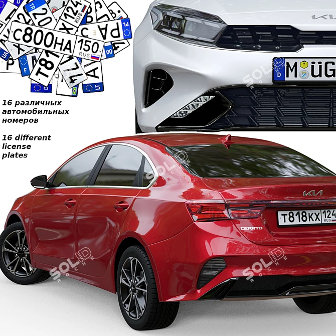 Sleek Kia Cerato 2022: Polygonal Design 3D model image 9