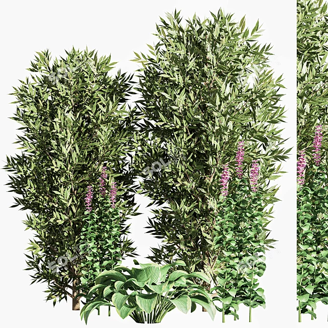  2015 Bush Landscape Set - 6 Model Parts 3D model image 2