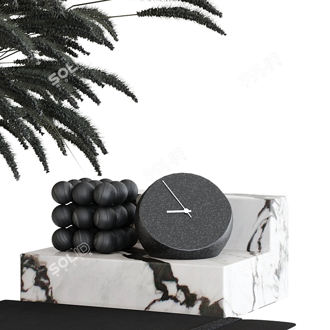 Sleek Monochrome Decor Set 3D model image 5