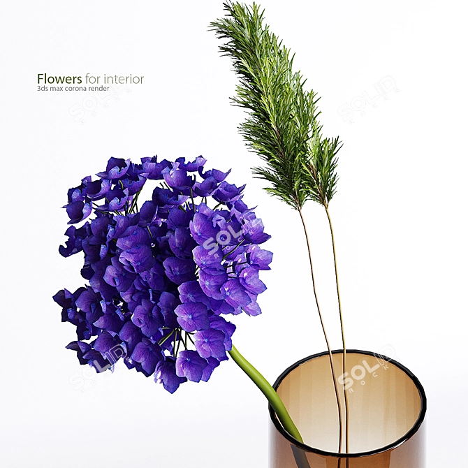 Indoor Bloom: Lifelike Bouquet for Interior 3D model image 2