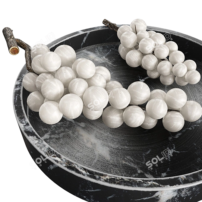 Italian Alabaster Grape Decor Set 3D model image 3