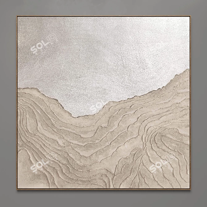 Abstract Plaster Square Frames 3D model image 2