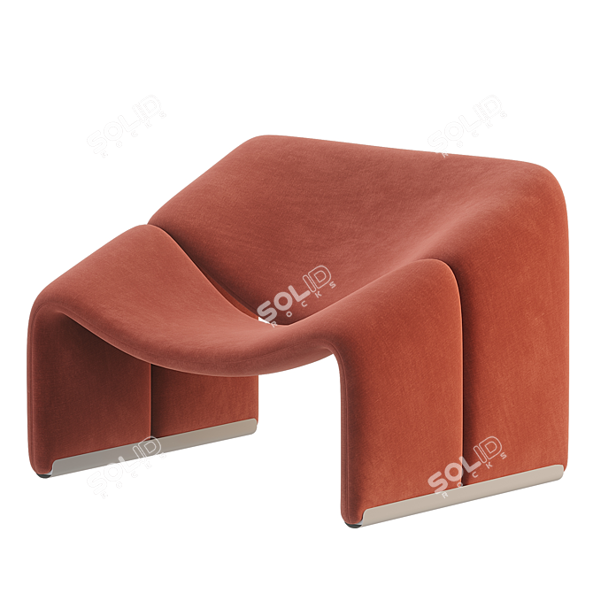 Elegant F598 Lounge Chair: A Paulin Masterpiece 3D model image 2