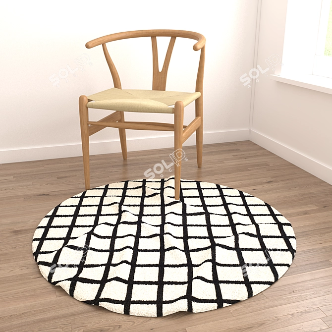 Versatile Round Rug Set - 6 Rugs for Any Perspective! 3D model image 6