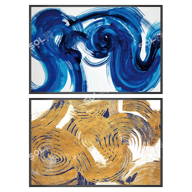 Title: Artistic Pair: Paintings & Frames 3D model image 1