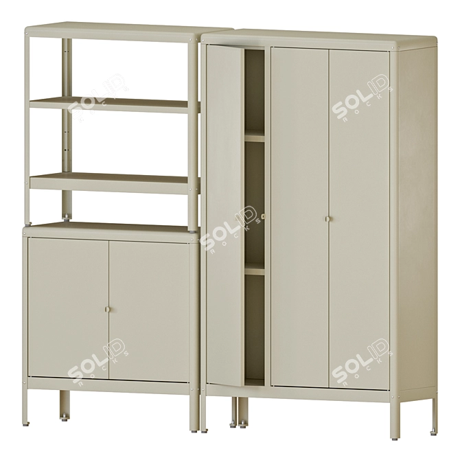 Beige Outdoor Cabinet: KOLBJÖRN 3D model image 1