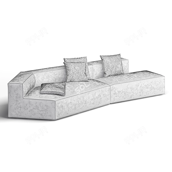 Cozy Peanut B Sofa: Perfect Blend of Comfort and Style! 3D model image 4