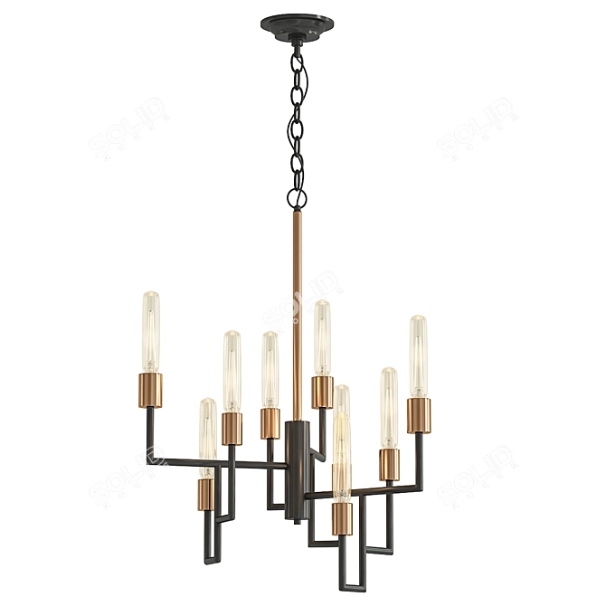 Elegant Harmony Chandelier 3D model image 1