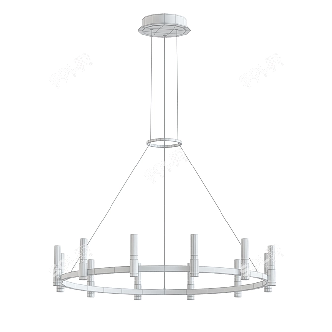 Albany Round Chandelier - Elegant Illumination for Any Space 3D model image 2